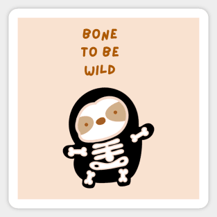 Bone to Be Wild Halloween Skeleton Sloth Sticker